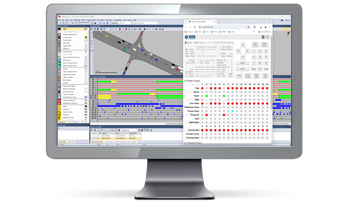 PTV Vissim integrated with Econolite's EOS traffic controller software